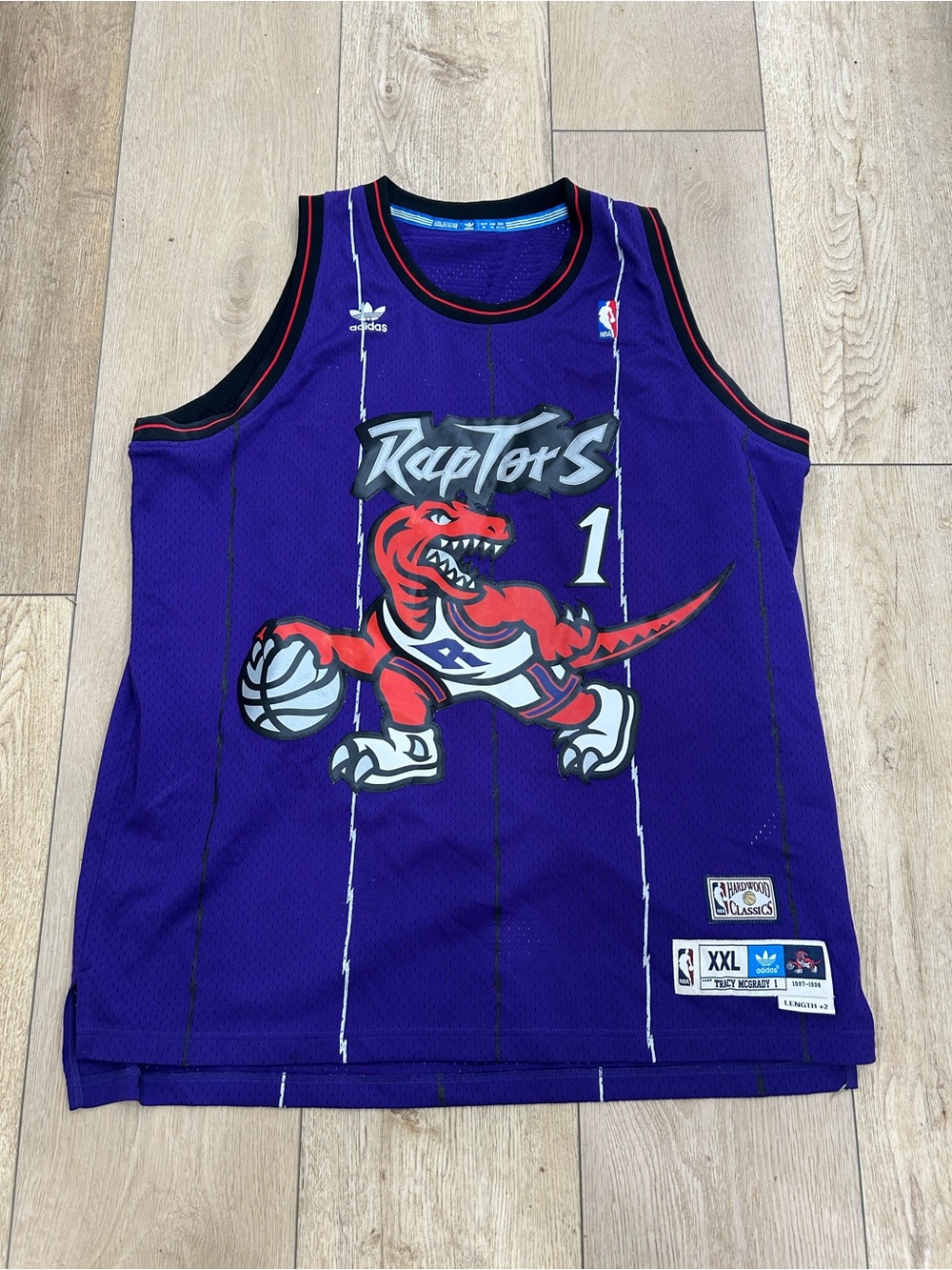 Adidas Hardwood Classics Toronto Raptors Tracy McGrady #1 Jersey 1997-98 XXL 2XL